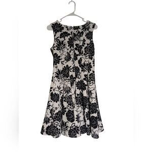 Danny & Nicole Black and White Floral Dress